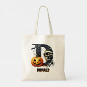 D Initial Trick oder Treat Niedliche Halloween Can Tragetasche (Rückseite)