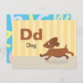 D is for Dog - Alphabet Flash Card Postkarte (Vorne/Hinten)