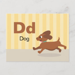 D is for Dog - Alphabet Flash Card Postkarte