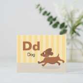 D is for Dog - Alphabet Flash Card Postkarte (Stehend Vorderseite)