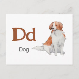 D is for Dog - Alphabet Flash Card Postkarte