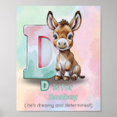 D is for Donkey – Dreamy and Determined ABC Poster (Vorne)
