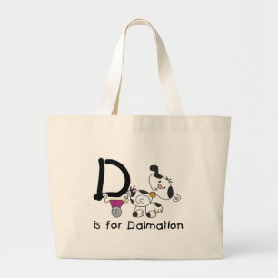D ist für Dalmation T-Shirts und Geschenke Jumbo Stoffbeutel