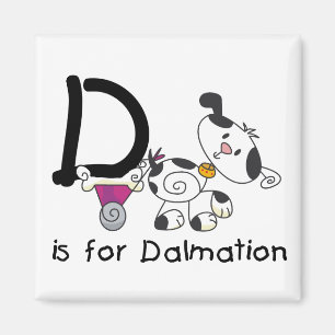 D ist für Dalmation T-Shirts und Geschenke Magnet