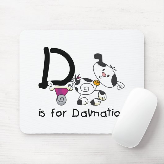 D ist für Dalmation T-Shirts und Geschenke Mousepad (Mit Mouse)