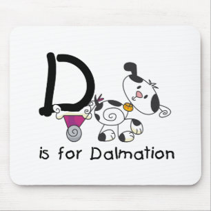 D ist für Dalmation T-Shirts und Geschenke Mousepad