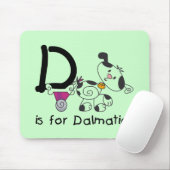 D ist für Dalmation T-Shirts und Geschenke Mousepad (Mit Mouse)
