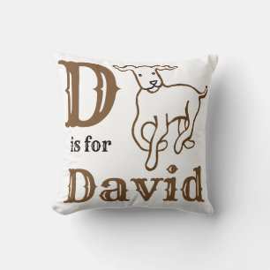 D ist für David Baby Junge  Kissen