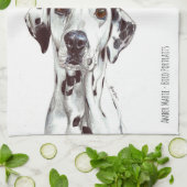 D ist für den Schwarzweiss Dalmatiner - Küchentuch (Gefaltet)