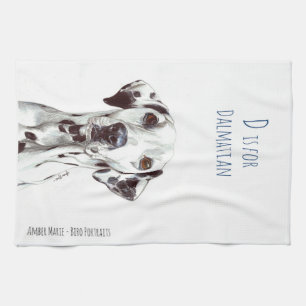 D ist für den Schwarzweiss Dalmatiner - Küchentuch