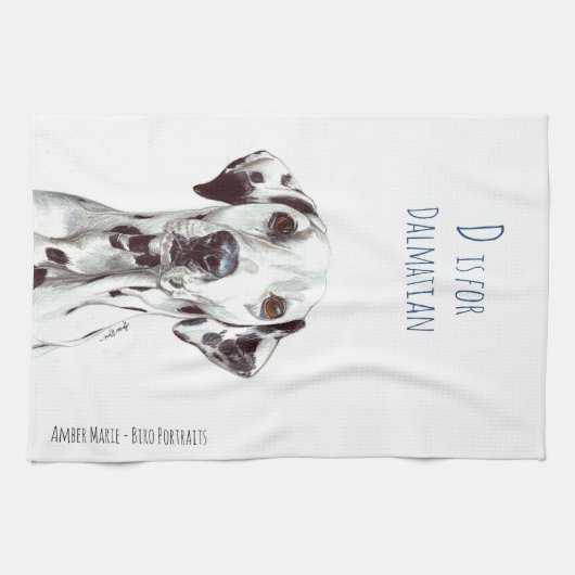 D ist für den Schwarzweiss Dalmatiner - Küchentuch (Horizontal)