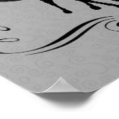 D ist für die Silhouette von Dressurpferd und Reit Poster (Ecke)