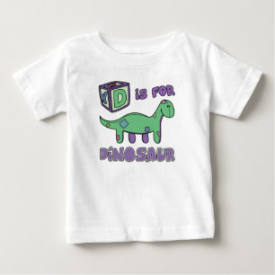 D ist für Dinosaurier-Baby-T - Shirt