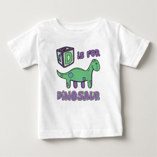 D ist für Dinosaurier-Baby-T - Shirt (Vorderseite)