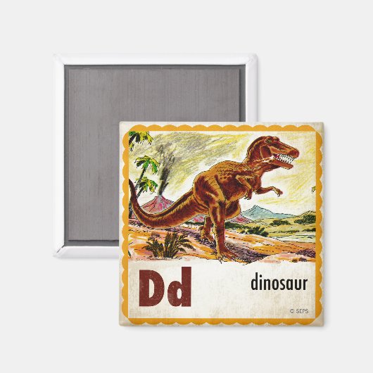 D ist für Dinosaurier Magnet (Vorderseite/Rückseite)