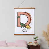 D ist für ... Dinosaurier. Wandteppich Mit Holzrahmen (Schlafzimmer)
