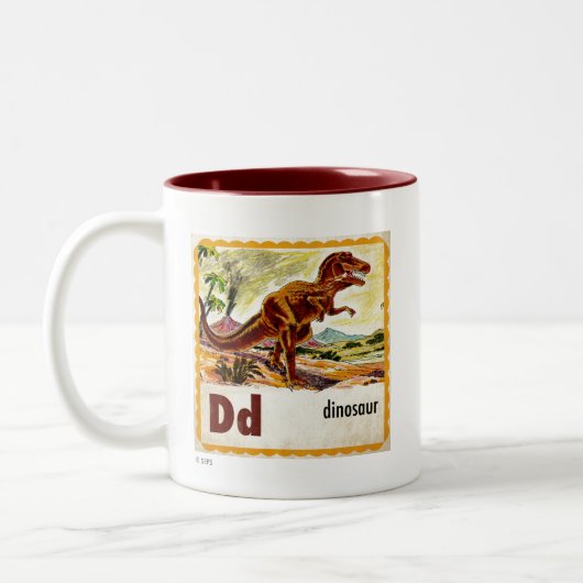 D ist für Dinosaurier Zweifarbige Tasse (Links)