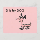"D" ist für Dog Alphabet Flashcard Postkarte (Vorderseite)