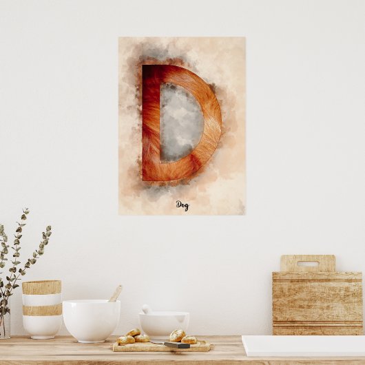 D ist für Hund Poster (Küche)