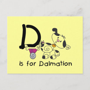 D ist für T - Shirt und Geschenke der Dalmatinie Postkarte