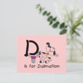 D ist für T - Shirt und Geschenke der Dalmatinie Postkarte (Stehend Vorderseite)