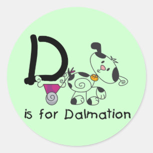 D ist für T - Shirt und Geschenke der Dalmatinie Runder Aufkleber