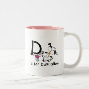 D ist für T - Shirt und Geschenke der Dalmatinie Zweifarbige Tasse