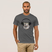 d.j. DJ Headphone Funny Cat T-Shirt (Vorne ganz)