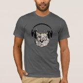 d.j. DJ Headphone Funny Cat T-Shirt (Vorderseite)