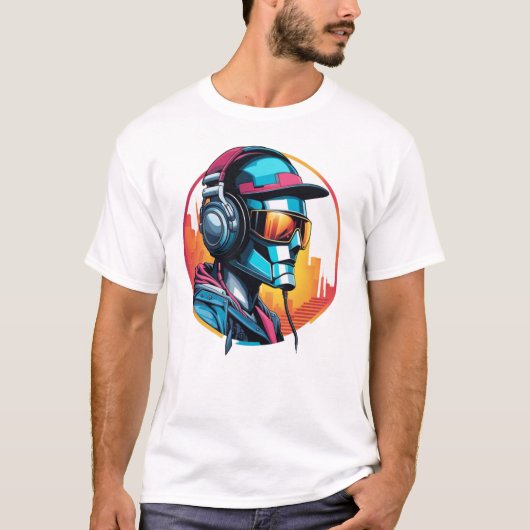 D.J Roboter T-Shirt (Vorderseite)