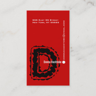 D Letter Alphabet Business Card Red Visitenkarte