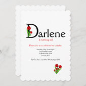 "D" Letter (Fügen Sie einen Vornamen mit Buchstabe Einladung (Vorne/Hinten)