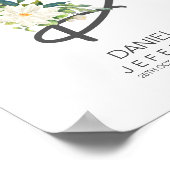 D Letter Monogram Blush Floral Decor Poster (Ecke)