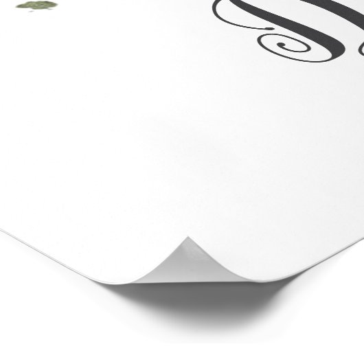 D Letter Monogram Greenerity Kinderzimmer Name Wal Poster (Ecke)