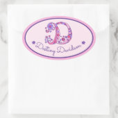D-Letter-Monogramm-individuelle Name-ID-Rosa-Aufkl Ovaler Aufkleber (Tasche)