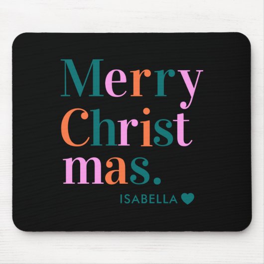 D Modern Colorful Merry Christmas Mousepad (Vorne)