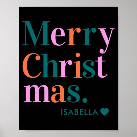 D Modern Colorful Merry Christmas Poster (Vorne)