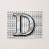 D- Modernes Metallisches Monogramm Puzzle (Horizontal)