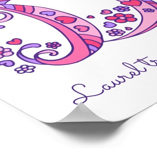 D monogram art Daphne girls name meint poster (Ecke)