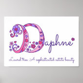 D monogram art Daphne girls name meint poster (Vorne)