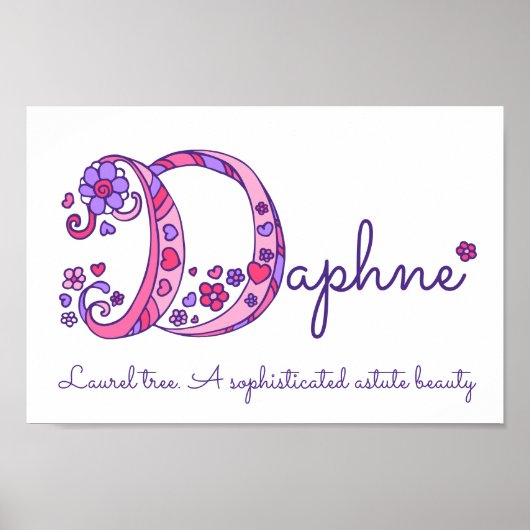 D monogram art Daphne girls name meint poster (Vorne)