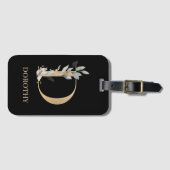 D Monogram Floral Personalisiert Luggage Tag Gepäckanhänger (Vorderseite (Horizontal))