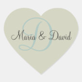 D Monogram Heart Stickers | UMSCHLAG AUFKLEBER (Vorderseite)