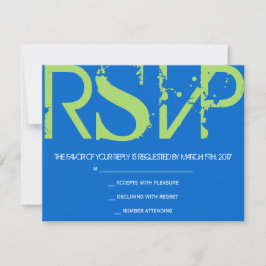 D Monogram Initials Bar Bat Mitzvah Reply Card RSVP Karte