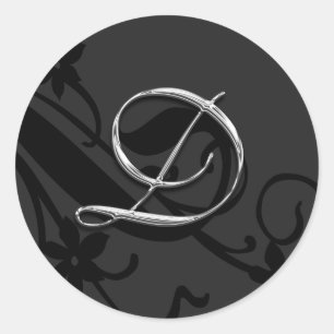 D Monogram Letter Wedding Umschlag Aufkleber Stick