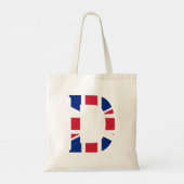 D Monogram überlagert sich auf der Flagge der Unio Tragetasche (Rückseite)