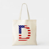 D Monogram überlagert sich auf der Flagge der USA Tragetasche (Rückseite)