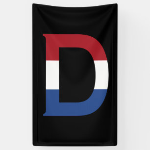 D Monogram überlagert sich auf der NLD-Flagge auf  Banner