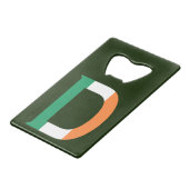 D Monogram überlagert sich auf irischer Flagge Geldbeutel Flaschenöffner (Rückseite Schrägansicht)