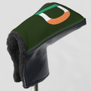 D Monogram überlagert sich auf irischer Flagge Golf Headcover